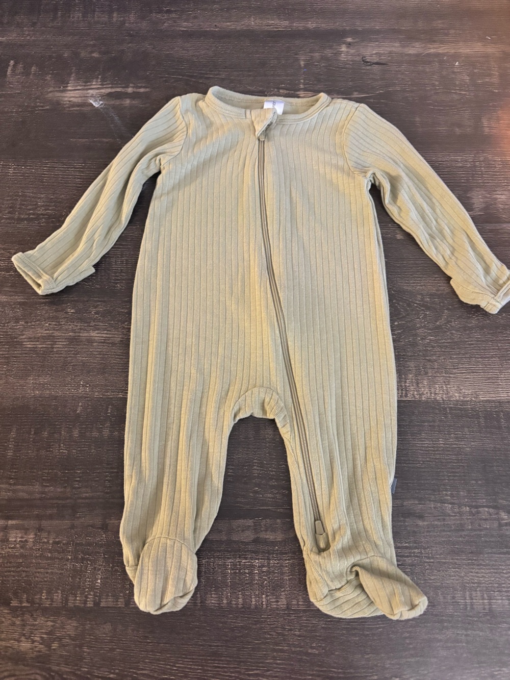 Gerber Ribbed Zip-Front Jumpsuit in Light Olive